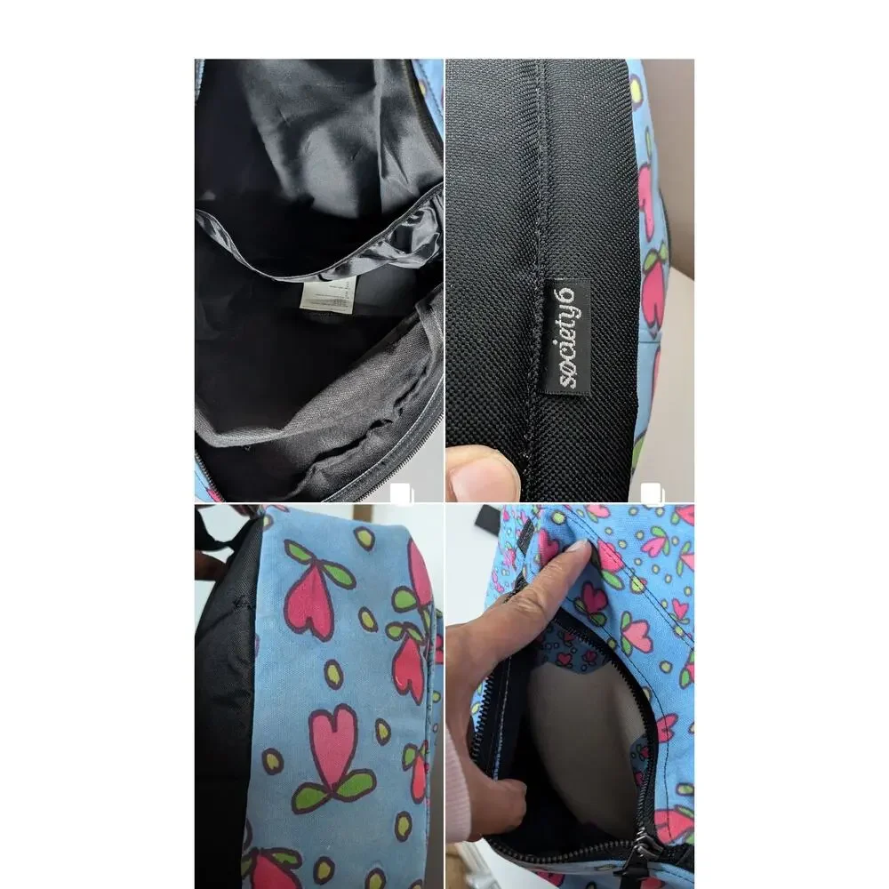 Society 6 Backpack Mermaid Hearts Theme Blue Multi Color USED